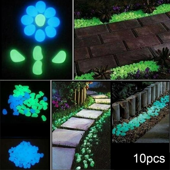 Joernso 10Pcs Luminous Stones Glow in the Dark Decorative Pebbles Aquarium Ornaments