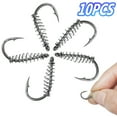 thumbnail image 1 of Joernso 10Pcs Sharpened Carbon Steel Chub Spring Fishing Hooks Fish Tackle Accessory, 1 of 7