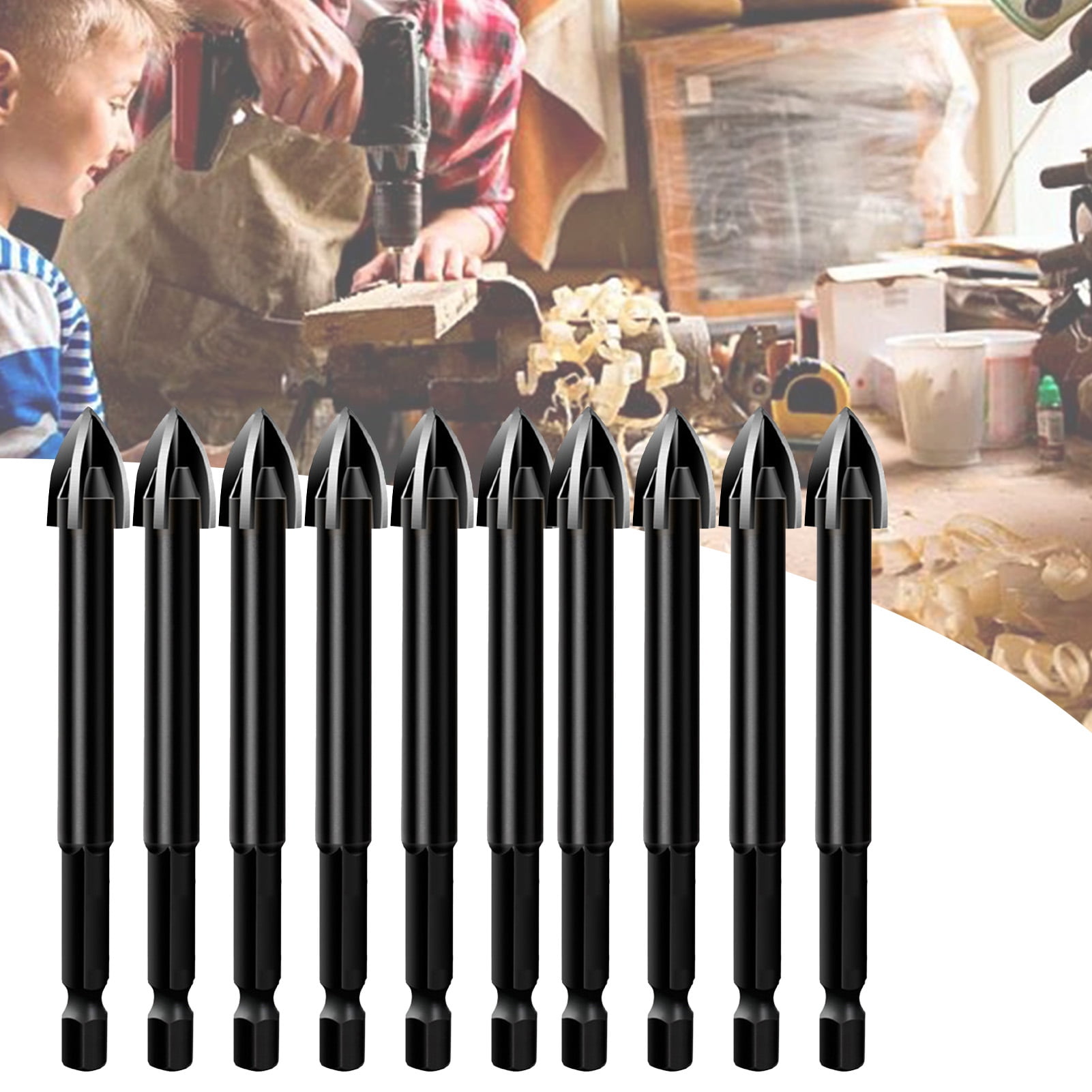 Joernso 10Pcs Universal Triangle Drill Bit Cross Angle Design Efficient ...
