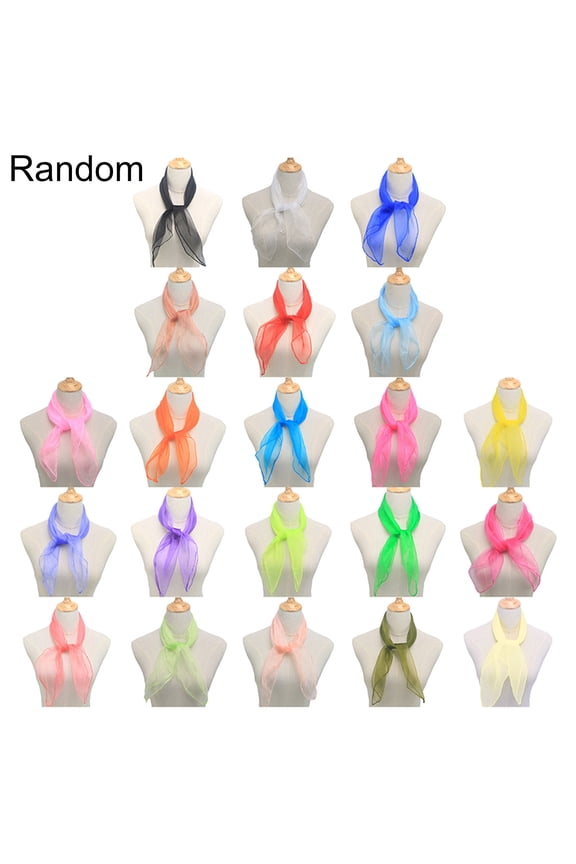 12Pcs Candy Color Square Artificial Silk Dance Scarves Magic Juggling Props