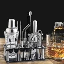 Joernso 17Pcs/Set Cocktail Shaker Set Eco-friendly Rust-proof Stainless Steel Wine Shaker Bartender Kit for Bar