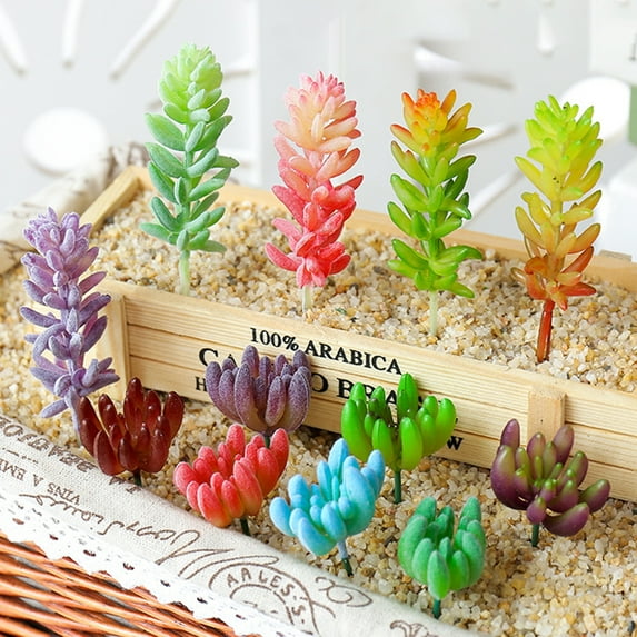 Joernso 1Pc Artificial Succulent Plant Flocking DIY Home Office Furniture Bonsai Decor