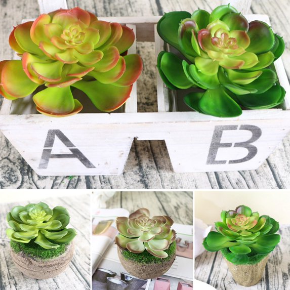 Joernso 1Pc Plastic Fake Artificial Succulents Plant Bonsai Garden Home Office Decor