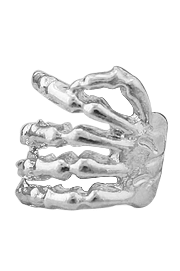 1Pc Unisex Punk Skeleton Hand Claw Shape Ear Clip Cuff Non-Pierced Earring for Party Club