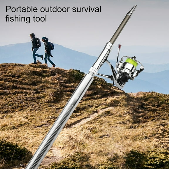 Joernso 1m Fishing Rod Anti-slip Portable Mini Outdoor Fishing Spinning Pole for Sea Fishing