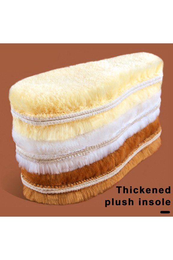 2 Pairs Shoe Insole Insert Fall Winter Warm Thick Fuzzy Wool Blend Soft Cushioning Men Women Snow Boot Inner Sole Foot Pad