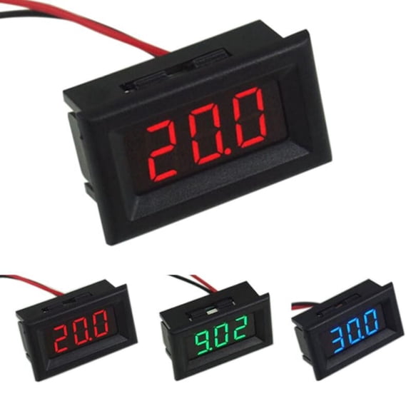 Joernso 2 Wire DC 2.5-30V LED Digital Display Battery Voltage Meters Voltmeter Panel