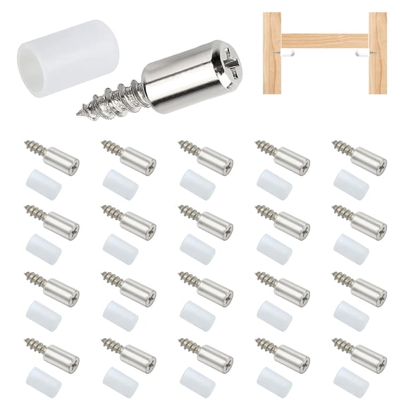 Joernso 20/50/100Pcs Self-Tapping Screws Cabinet Laminate Support Pins Self Drilling Shelf Pegs with Non-Slip Sleeve for Furniture Bookcase Closet