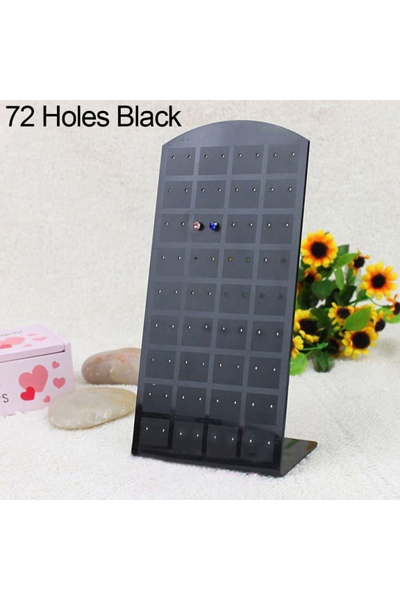 24/48/72 Holes Plastic Jewelry Earrings Organizer Holder Display Stand Rack