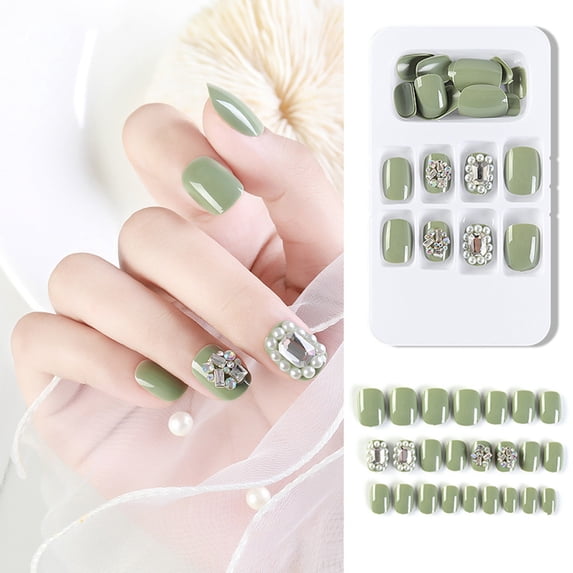Joernso 24Pcs Nail Patch Environmentally Friendly Wear-resistant ABS Wearable Reusable Nail Tips for Dating