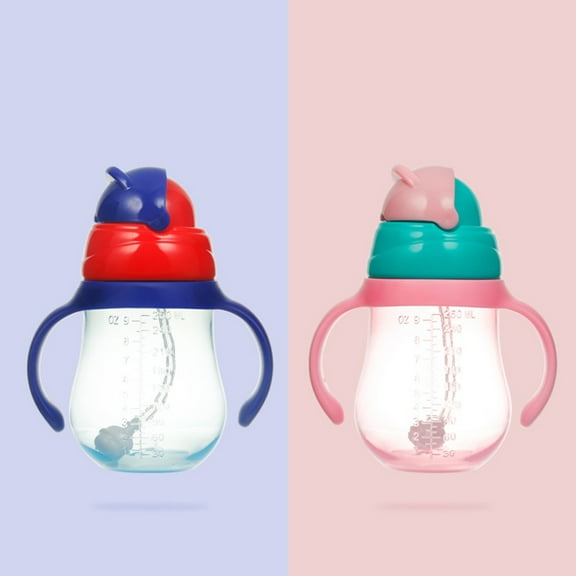 Joernso 260/330ml Portable Baby Leak Proof Drinking Water Bottle Straw Cup with Handles