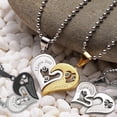 thumbnail image 1 of Joernso 2Pcs Couple Necklaces Shiny Rhinestone Inlaid Sparkling Geometric Memorial Gift Classic Lover Heart Pendant Necklaces Jewelry Accessories for Anniversary, 1 of 8