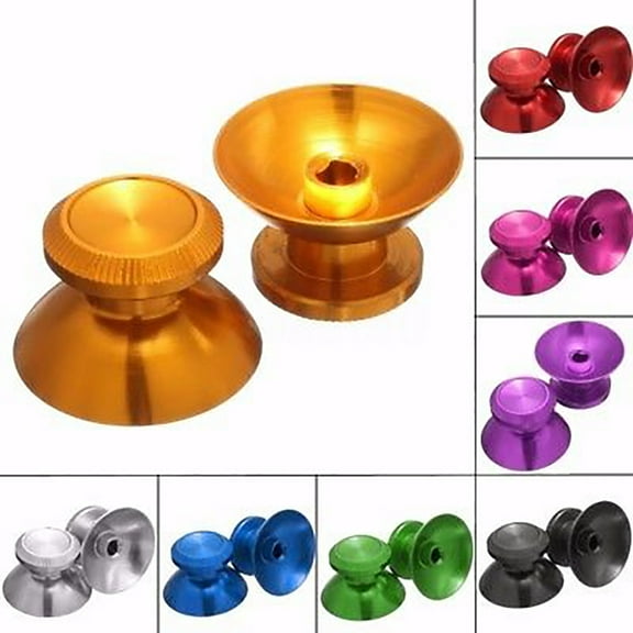 Joernso 2Pcs Replacement Metal Joystick Cap Cover Case for PS4 Xbox One Thumb Stick