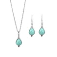 thumbnail image 1 of Joernso 2Pcs/Set Ethnic Style Faux Turquoise Necklace Earrings Set Women Shining Rhinestones Inlaid Pendant Necklace Hook Earrings Jewelry Set, 1 of 8