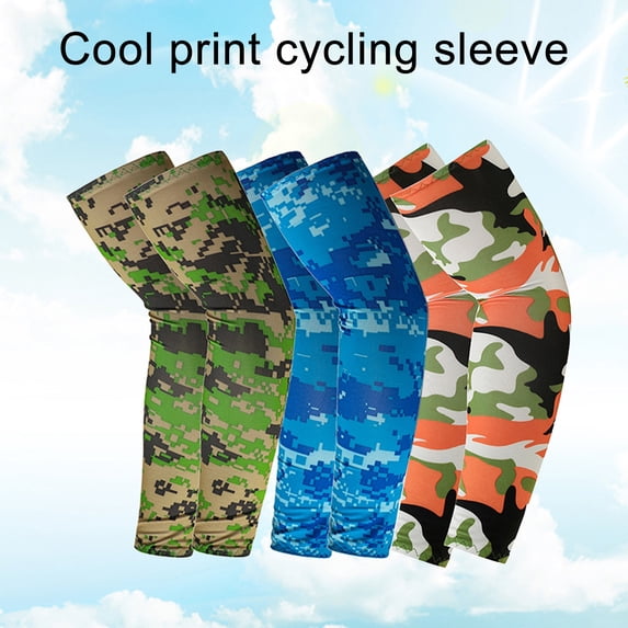 Joernso 2Pcs UV Protection Arm Sleeve Elastic Touch Chill Cycling Arm Sleeves for Fishing