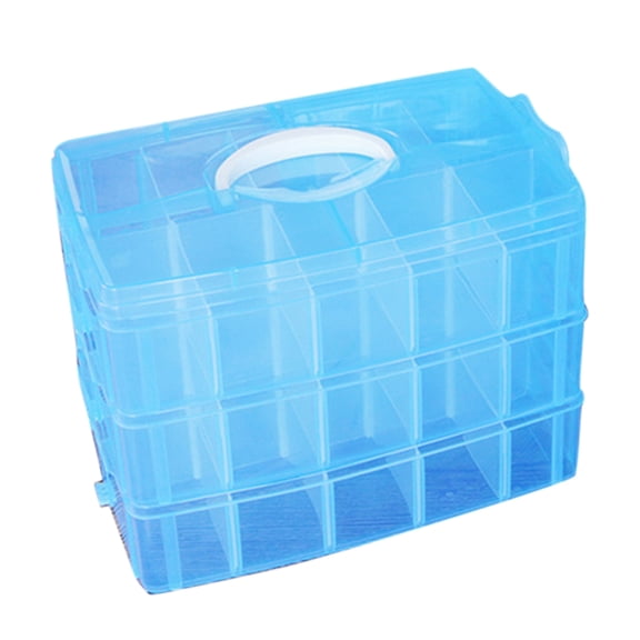 Joernso 3 Layer Clear Jewelry Bead Pills Craft Storage Organizer Compartment Box Case