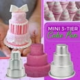 thumbnail image 1 of Joernso 3 Tier Cupcake Cookie Chocolate Pudding Baking Pan Cake Tray Decor Tools Mold, 1 of 8