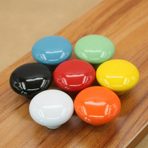 Joernso 32mm Colorful Ceramic Cabinet Knobs Round Anti-rust Accessories Smooth Drawer Pulls for Cabinet