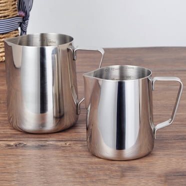 10 Oz Stainless Steel Creamer Pitcher With Lid - Small Milk Dispenser For Coffee & Tea Service