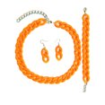 thumbnail image 1 of Joernso 3Pcs/set Fashion Jewelry Set Women Resin Thick Twist Chain Necklace Bracelet Hook Earrings Set Punk Jewelry Accessories, 1 of 8
