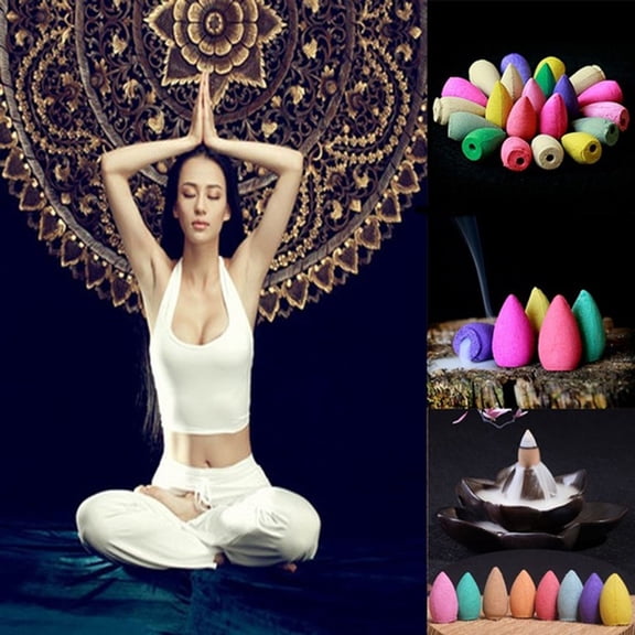 Joernso 40Pcs Air Purification Buddhism Smoke Back-flow Incense Cones Scent Aroma Spice