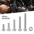 thumbnail image 1 of Joernso 480Pcs M2/M3/M4 Stainless Steel Hex Socket Round Head Cap Bolts Screws Nuts Kit with Storage Box for Repairing, 1 of 7