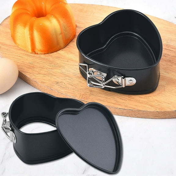 Joernso 4Inch Heart Shape Baking Tray Removable Bottom Stainless Steel Toast Loaf Baking Mold Cooking Gadget