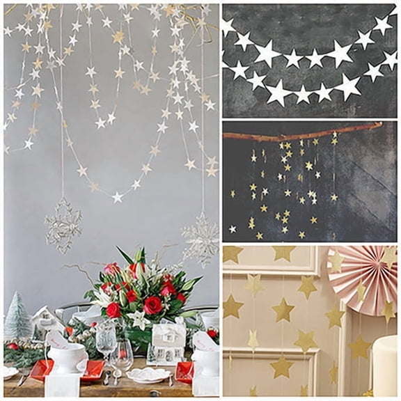 Joernso 4M Xmas String Hanging Star Christmas Party Decoration Tree Ornament Garland