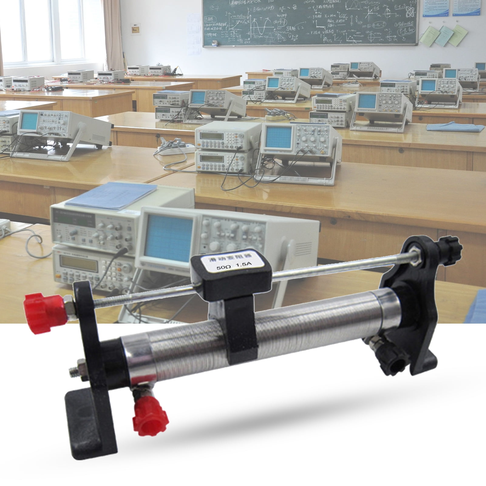 Joernso 5/10/20/50Ω 1.5-2A Sliding Rheostat Adjustable Flame Retardant ...