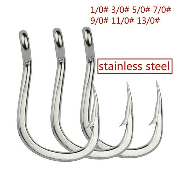 Joernso 5/10Pcs Stainless Steel Fish Hook Jig Big Fishing Bait Holder Tackle Tool