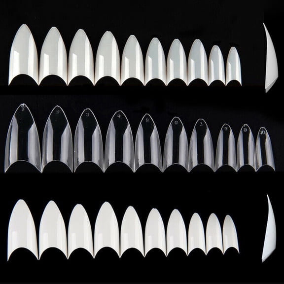 Joernso 500Pcs Pointed False Nail Tips Fingernail Cover Home Salon DIY Manicure Decor