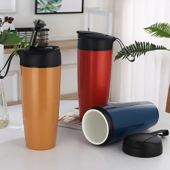 Joernso 500ml Thermal Cup Rust-resistant Ceramics Liner Stainless Steel Portable Car Vacuum Flask for Outdoor