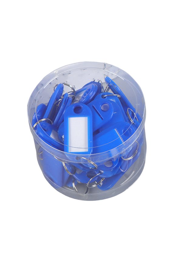 50Pcs Keyring Tags Plastic Key Fobs ID Tags with Split Keyring Paper Insert Key Tags Writing Paper Keychain Organizer