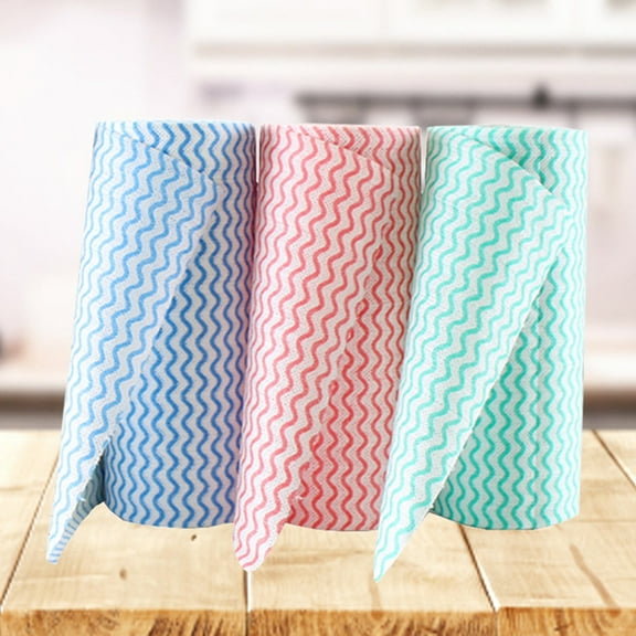 Joernso 50Pcs Non-woven Fabric Kitchen Disposable Removable Dish Cloth Scouring Pad