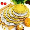 thumbnail image 1 of Joernso 50Pcs/Set Exquisite Lace Edge Dessert Mat Beautiful Heat Insulation Paper Cake Mat for Home, 1 of 8