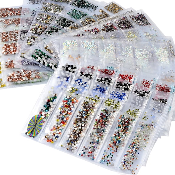 Joernso 6 Size DIY Glitter Rhinestones Nail Art Sequins Decals Mixed Manicure Decoration