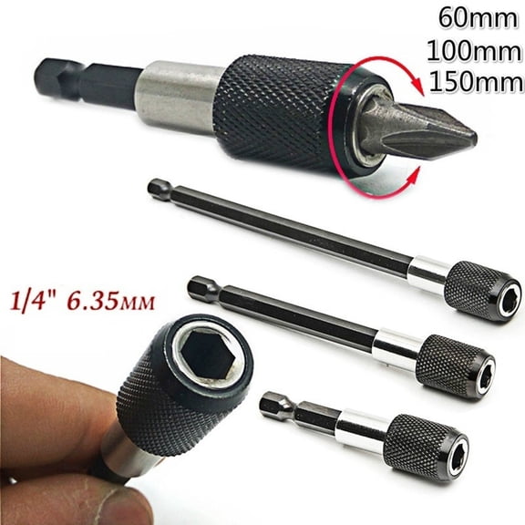 Joernso 60/100/150mm 1/4 Quick Release Hex Shank Electric Drill Screwdriver Bit Holder