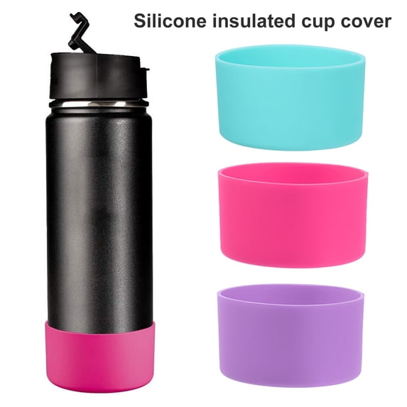 Joernso 7.5cm Silicone Cup Cover Anti-collision Non-slip 12 Colors Sports Water Cup Glass Insulated Cup Sleeves for Daily Use