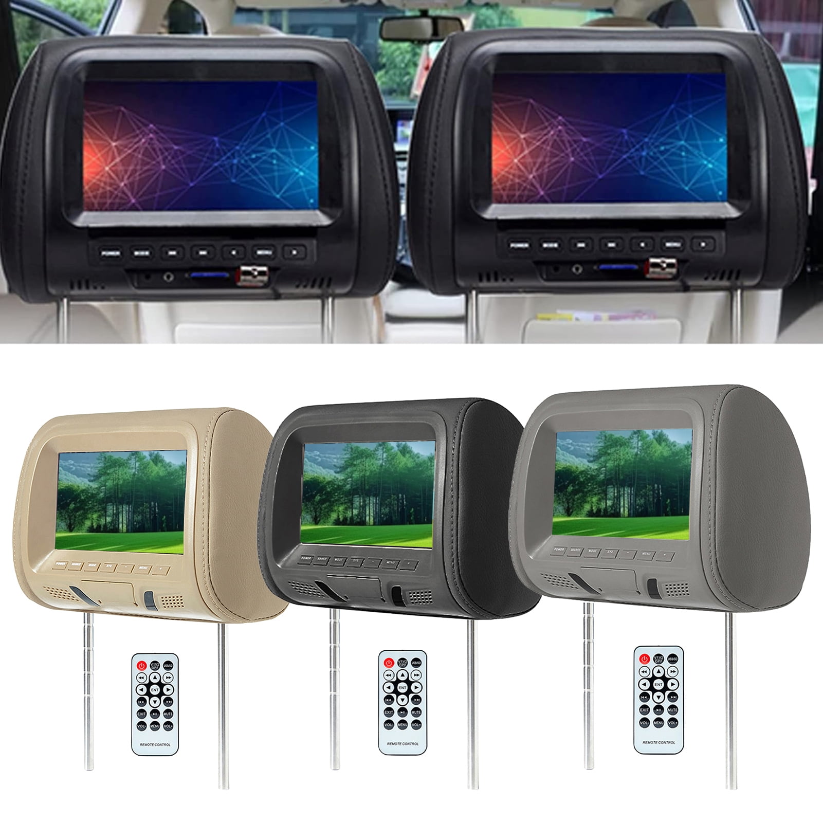 カーオーディオ HEADREST DVD TWIN MONITOR Headrest Monitor for Car-Headrest DVD Player Display-1pcs 7
