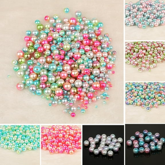 Joernso 850Pcs Beads Colorful DIY Faux Pearl 4/6/8/10mm Shiny Faux Pearl Beads for Daily Life