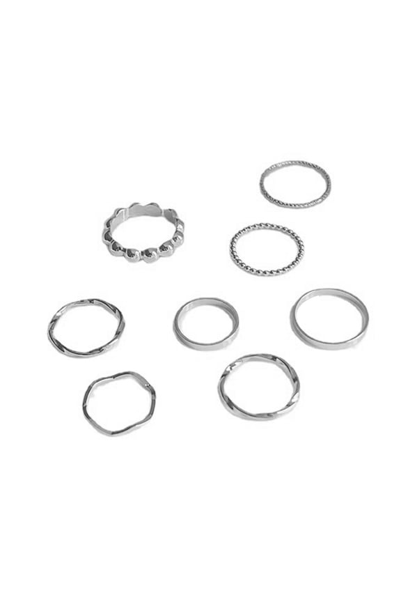 8Pcs Knuckle Rings Electroplating Smooth Surface Polishing Geometric Exquisite Decorate Hypoallergenic Fashion Minimalist Midi Round Rings Women Jewelry