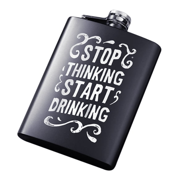 Joernso 8oz Men Funny Letter Print Stainless Steel Hip Flask Whiskey Alcohol Container