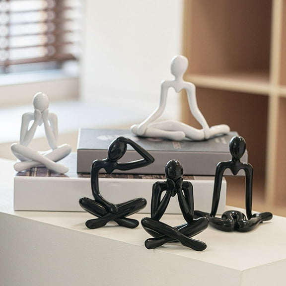 Joernso Abstract Man Figurine Sitting Men Statue Sculpture Home Office Living Room Desktop Decoration Ornament Christmas Birthday Gift