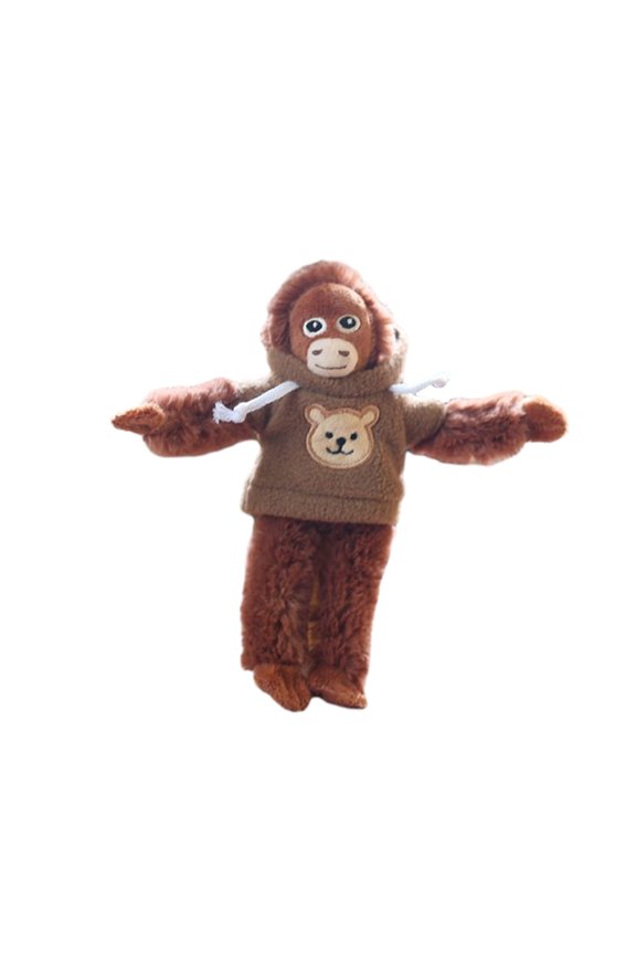 Adorable Hoodie Monkey Keychain Plush Hanging Ornament with Removable Jacket Soft Bags Pendant Animal Stuffed Key Ring
