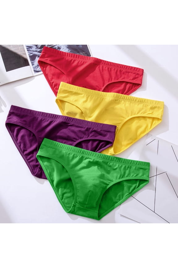Adult Man Briefs Stretchy Breathable Solid Color Male Underwear for Daily Life