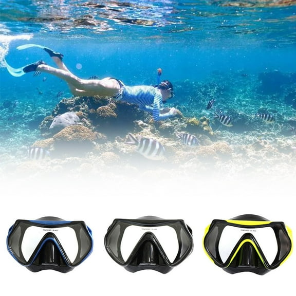 Joernso Adult Tempered Glass Lens Anti-fog Swimming Snorkeling Scuba Diving Goggles