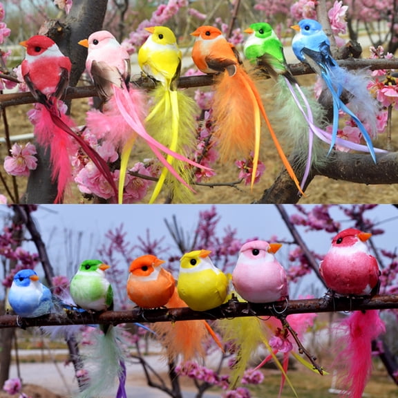 Joernso Artificial Foam Feather Bird Figurine Ornament Lawn Yard Garden Tree Decoration