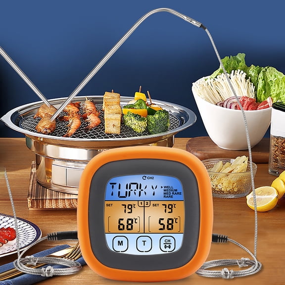 Joernso BBQ Thermometer Wide Application Multi-purpose ABS Preset Temperature Alarm Electronic Grill Temperature Gauge Kitchen Tool