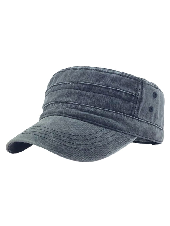 Baseball Cap Flat Top Washed Spring Summer Vintage Low-profile Cadet Hat for Outdoor