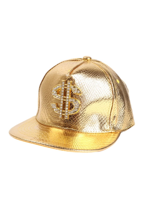 Baseball Cap Hip Hop Crocodile Skin Texture Rhinestone Decor Adjustable Buckle Cash Sign Sun Protection Anti-UV Glossy Punk Street Dance Hippie Outdoor Sports Peaked Cap